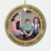 2 House Fotos Erste Weihnachten Neue Zuhause Imita Keramik Ornament (Hinten)