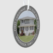 2 House Pictures First Xmas Neue Zuhause Grau & We Ornament (Vorderseite)