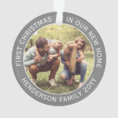 2 House Pictures First Xmas Neue Zuhause Grau & We Ornament (Rückseite)