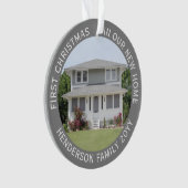 2 House Pictures First Xmas New Zuhause Simple Gra Ornament (Vorderseite)