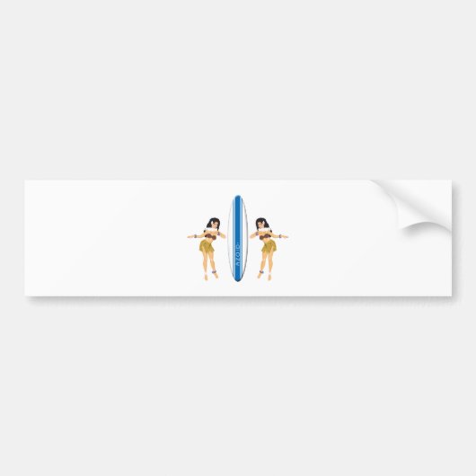 2 Hulas und Surfboard Autoaufkleber (Vorne)