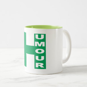 2 HUMORVOLLE ZITRONENFARBEN ZWEIFARBIGE TASSE
