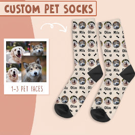 2 Hunde 2 Namen Personalisiertes Hunde-Foto auf El Socken