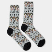 2 Hunde 2 Namen Personalisiertes Hunde-Foto auf Gr Socken (Rechts)