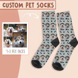 2 Hunde 2 Namen Personalisiertes Hunde-Foto auf Gr Socken
