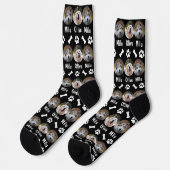 2 Hunde 2 Namen Personalisiertes Hunde-Foto auf sc Socken (Linkes Detail)