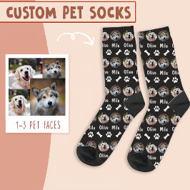 2 Hunde 2 Namen Personalisiertes Hunde-Foto auf sc Socken