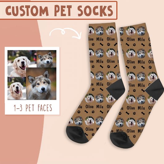 2 Hunde 2 Namen Personalisiertes Hunde-Foto auf We Socken