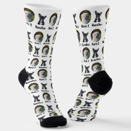 2 Hunde 2 Personalisierte Dog Foto Socken, weiß Socken