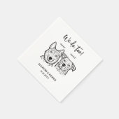 2 Hunde Doodle Wir tun zu Hochzeit Serviette (Ecke)