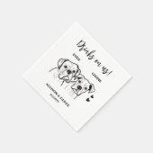 2 Hunde Doodle Zeichnend Getränke auf uns Hochzeit Serviette (Ecke)