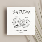 2 Hunde Doodle Zeichnend Wir tun zu Hochzeit Serviette