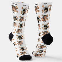 2 Hunde Fotos 2 Namen + Knochen & Paw Prints - wei