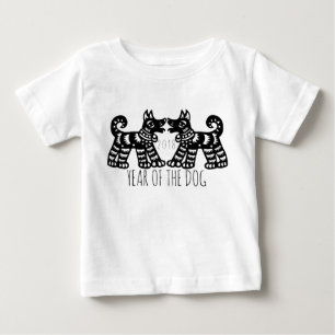 2 Hunde für chinesisches Neujahr 2018 W Baby T-Shi T-shirt