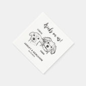 2 Hunde gegenüber Sketch Pet Drinks bei uns Hochze Serviette (Ecke)