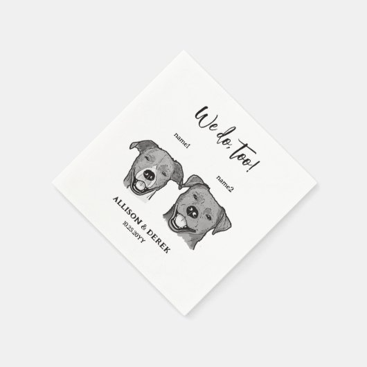 2 Hunde Gesicht wir tun zu Hochzeit Serviette (Ecke)