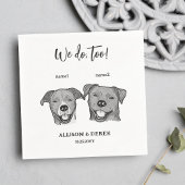 2 Hunde Gesicht wir tun zu Hochzeit Serviette
