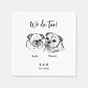 2 Hunde Hochzeit Serviette