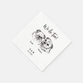 2 Hunde Hochzeit Serviette (Ecke)