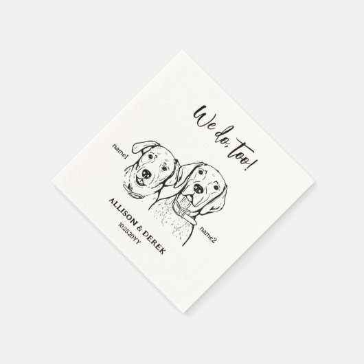 2 Hunde Pet Great Dane Sketch Wedding Serviette (Ecke)