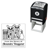 2 Hunde verstecken sich hinter Büchern "aus der Bi Permastempel (Beispiel)