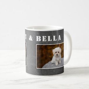 2 Hundebesitzer-Schiefertafel-Name-Foto Kaffeetasse