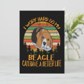 2 Ich arbeite hart, damit mein Beagle ein besseres Dankeskarte (Stehend Vorderseite)