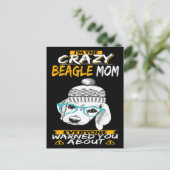 2 Ich bin die Crazy Beagle Mama Postkarte (Stehend Vorderseite)