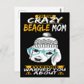 2 Ich bin die Crazy Beagle Mama Postkarte (Vorne/Hinten)