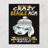 2 Ich bin die Crazy Beagle Mama Postkarte (Vorderseite)