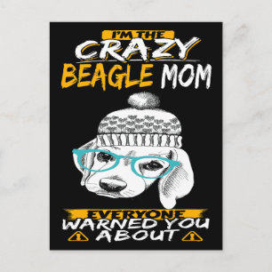 2 Ich bin die Crazy Beagle Mama Postkarte