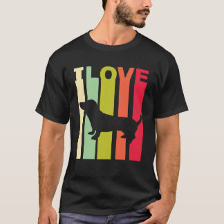 2 Ich liebe Dachshund abgenutzt Vintage Hunde Lieb T-Shirt