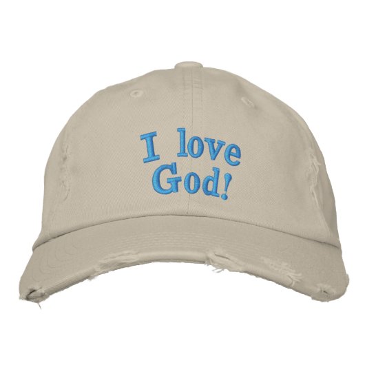 2. Ich liebe Gott! Bestickte Baseballkappe (Vorderseite)