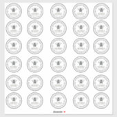 2" Ihr Name hier Editable White Honey Jar Bee Aufkleber (Blatt)