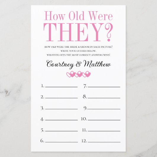 2 in 1 Brautparty Games (Vorderseite)