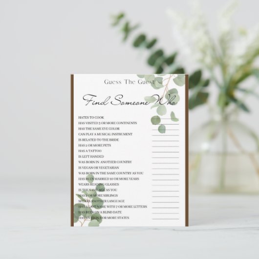 2 in 1 Brautparty Games Begleitkarte (Stehend Vorderseite)