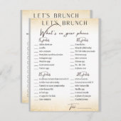 2 in 1 Bridal Brunch Showspiel Begleitkarte (Vorne/Hinten)