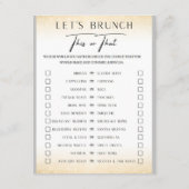 2 in 1 Bridal Brunch Showspiel Begleitkarte (Rückseite)