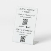 2 in 1 digitale Hochzeitsgalerie & Gästebuch qr-Co Sockelschild (Vorderseite)