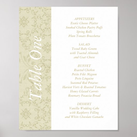 2-in-1 Hochzeittisch-Tische und Menüs Poster (Vorne)