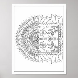 2 in 1 Mandala Adult Coloring Poster