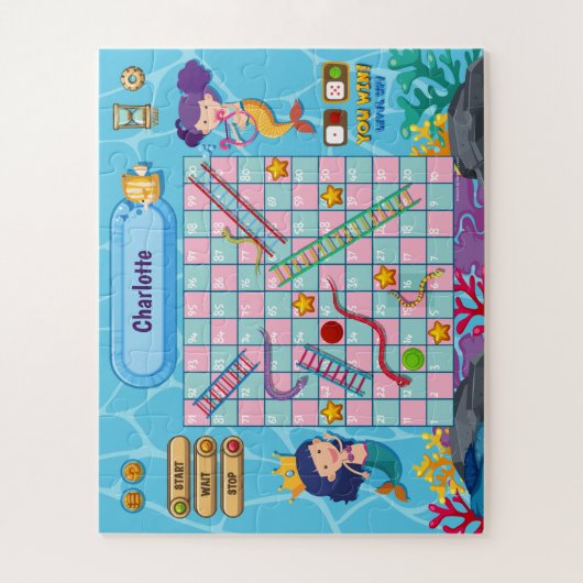 2 in 1, Schlangenleitern für Meerjungfrauen, Puzzle (Vertikal)