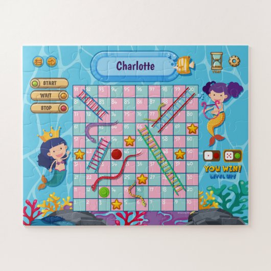 2 in 1, Schlangenleitern für Meerjungfrauen, Puzzle (Horizontal)