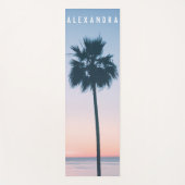 2-in-1 Tropisches Rosa und Blauer Palmenbaum Sonne Yogamatte (Vorderseite)