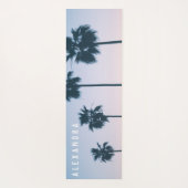 2-in-1 Tropisches Rosa und Blauer Palmenbaum Sonne Yogamatte (Rückseite)