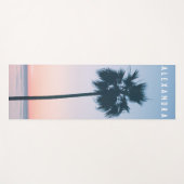 2-in-1 Tropisches Rosa und Blauer Palmenbaum Sonne Yogamatte (Vorderseite (Horizontal))