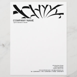 2 in der Überschrift 1/2 Zoll - Geometrische Blume Briefbogen