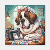 2" Inch quadratischer Magnet w. Saint Bernard art (Vorne)