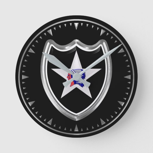 2. Infanterie-Division Keepake Runde Wanduhr (Vorderseite)