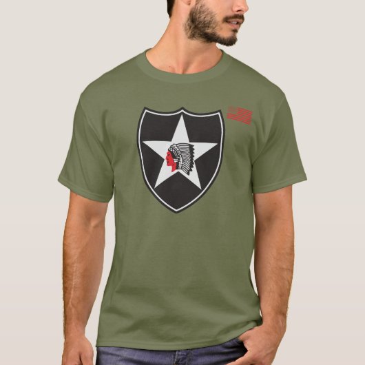 2. Infanterie Division Patch (United Staaten) T-Shirt (Vorderseite)